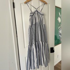 J. Crew Navy and White Striped Maxi Dress